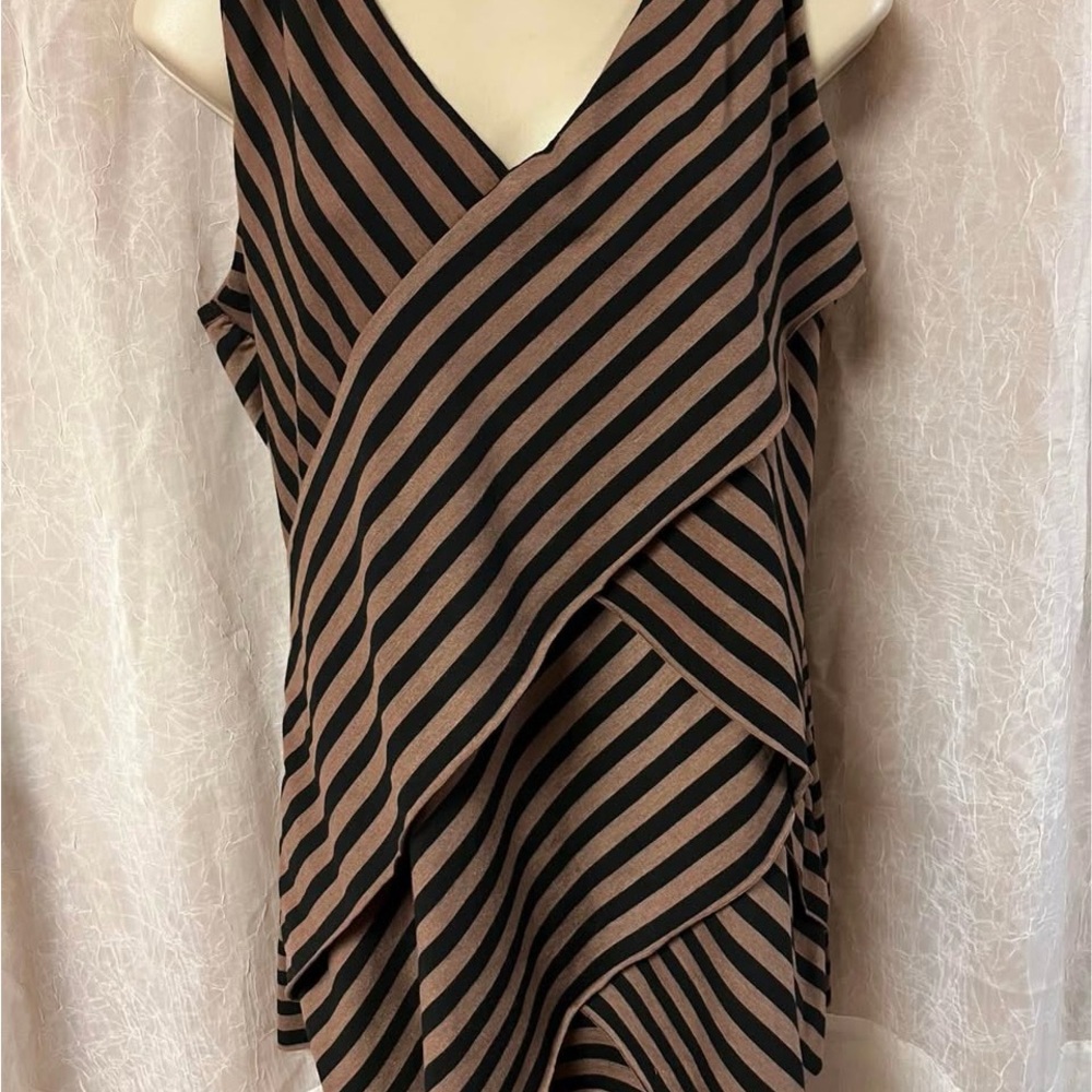 Striped Black and Tan Women's Top